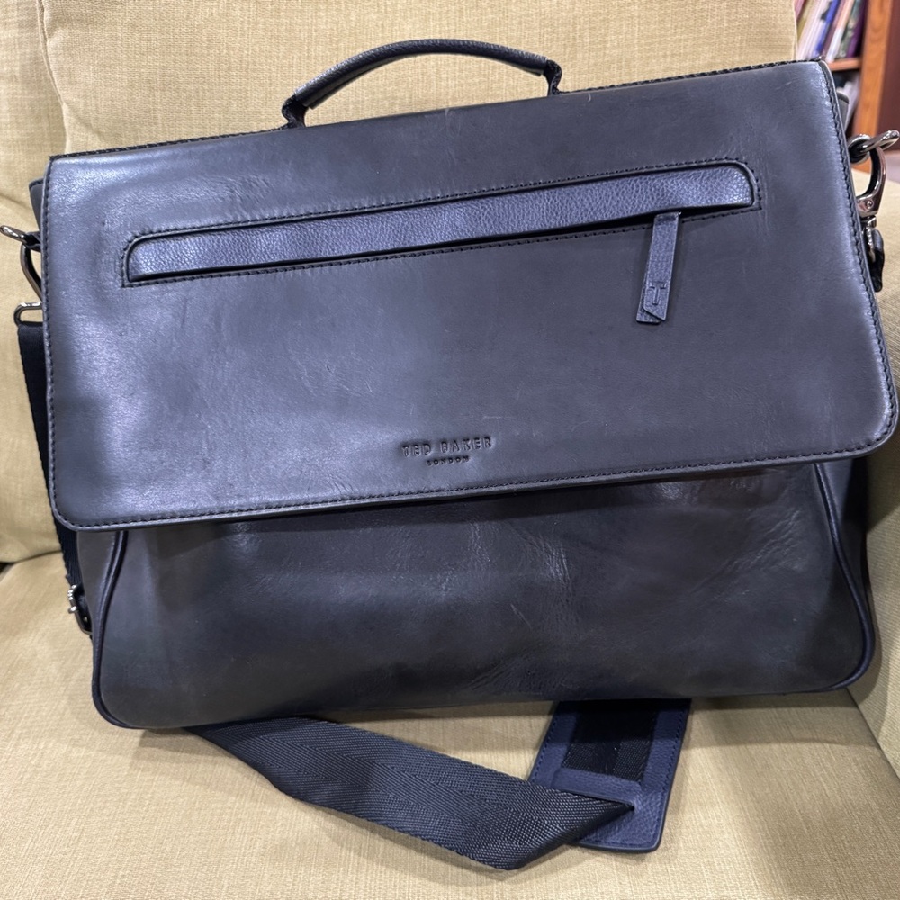 Ted Baker Soft Dark Leather Briefcase